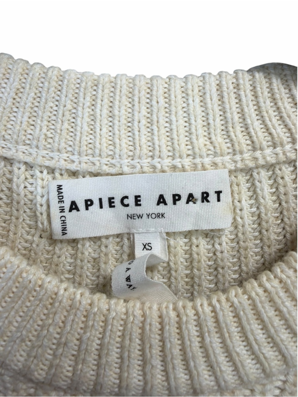 APIECE PART Celeste Crop Knit Sweater Sandshell - Picture 3 of 5